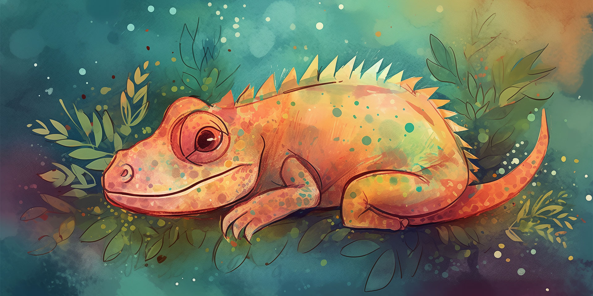 Illustration of a lazy lizard